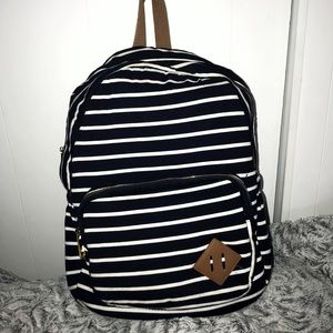 Madden Girl striped back pack- Dark blue & white